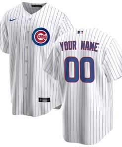 Chicago Cubs Home Custom Men Jersey - White