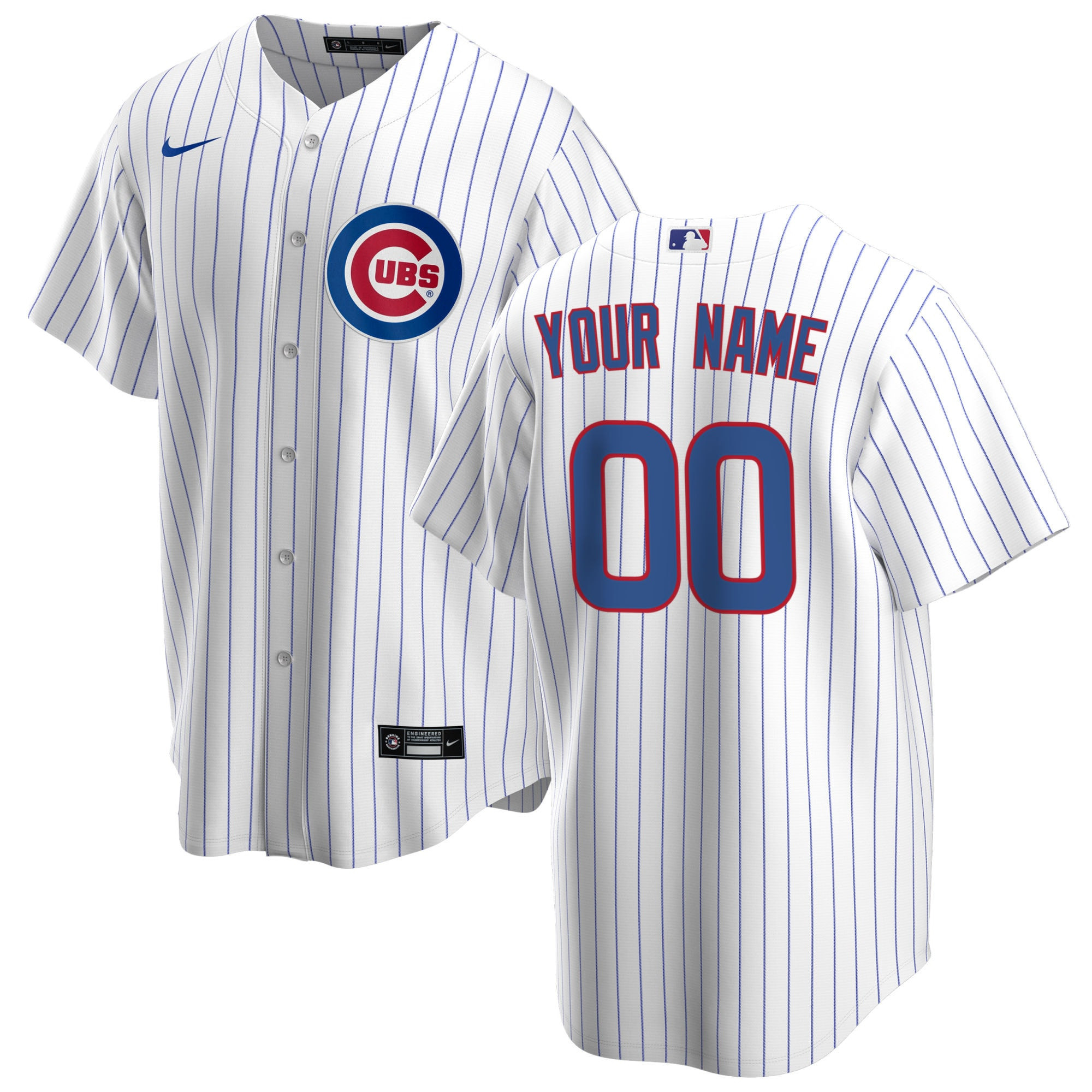 Chicago Cubs Home Replica Custom Jersey - White Custom Jerseys Mlb