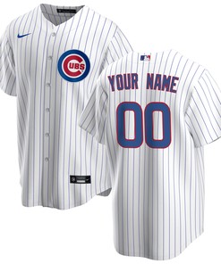Chicago Cubs Home Replica Custom Jersey - White Custom Jerseys Mlb