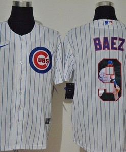 Chicago Cubs Javier Baez #9 2020 Mlb White Jersey