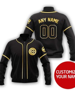 Chicago Cubs Mlb Baseball Team Black Personalized Gift With Custom Number Name For Baseball And Cubs Fans Bomber Jacket 900012427811