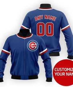 Chicago Cubs Mlb Baseball Team Blue Personalized Gift With Custom Number Name For Baseball And Cubs Fans Bomber Jacket