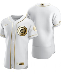 Chicago Cubs Mlb Golden Brandedition White Jersey Gift For Cubs Fans