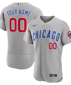 Chicago Cubs Road Authentic Custom Jersey - Gray Custom Jerseys Mlb