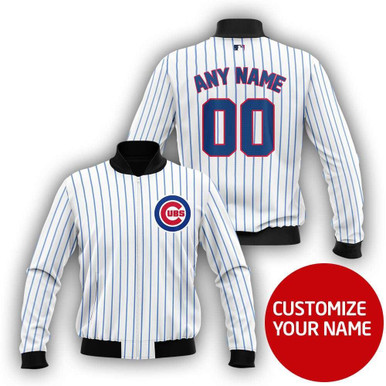 Chicago Cubs White Mlb Baseball Team Personalized Gift With Custom Number Name For Baseball And Cubs Fans Bomber Jacket 900010943686