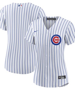 Chicago Cubs Womens Home Blank Replica Jersey - White Mlb