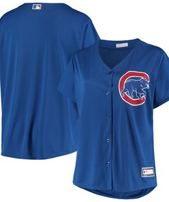 Chicago Cubs Womens Plus Size Sanitized Replica Team Jersey - Royal Mlb Ver 1