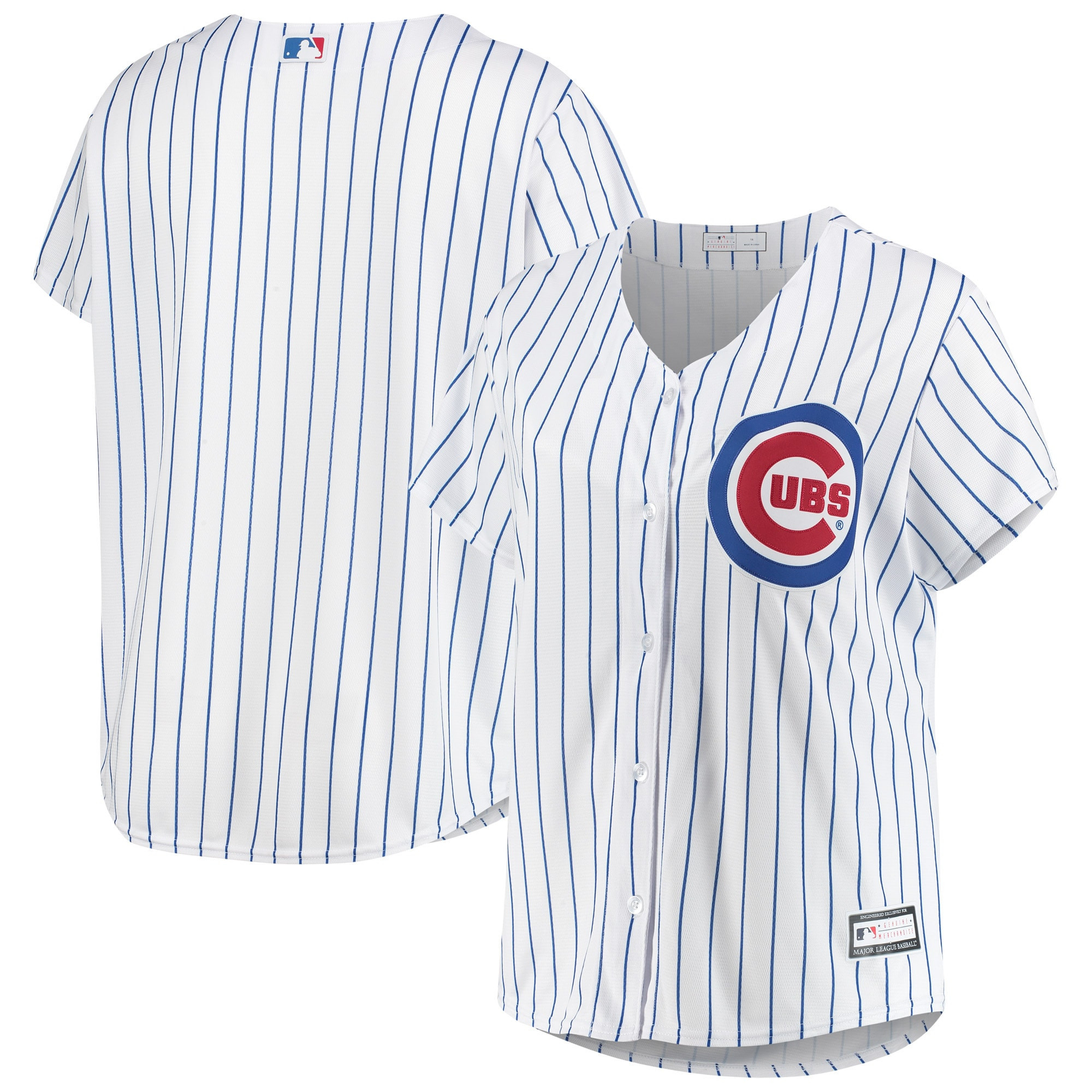 Chicago Cubs Womens Plus Size Sanitized Replica Team Jersey White Mlb