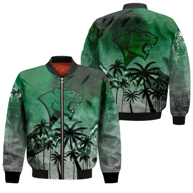 Chicago State Cougars Bomber Jacket Coconut Tree Tropical Grunge - NCAA