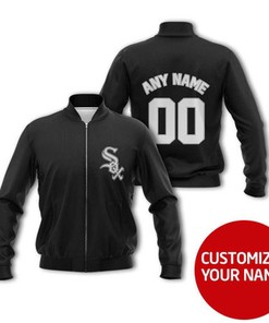 Chicago White Sox #00 Personalized Black Jersey Style Gift With Custom Number Name For White Sox Fans Bomber Jacket
