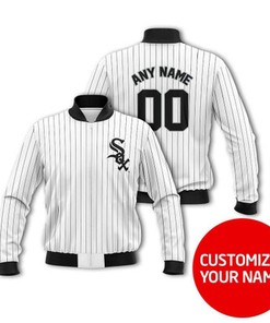 Chicago White Sox #00 Personalized White Jersey Style Gift With Custom Number Name For White Sox Fans Bomber Jacket 900010941770