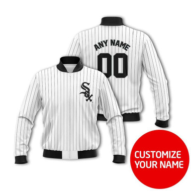 Chicago White Sox #00 Personalized White Jersey Style Gift With Custom Number Name For White Sox Fans Bomber Jacket 900010941770