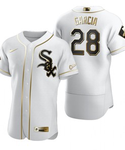 Chicago White Sox #28 Leury Garcia Mlb Golden Brandedition White Jersey Gift For White Sox Fans