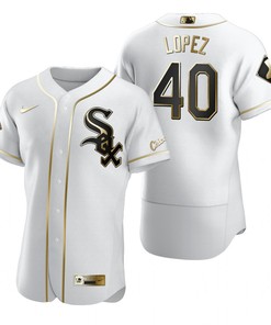 Chicago White Sox #40 Reynaldo Lopez Mlb Golden Brandedition White Jersey Gift For White Sox Fans
