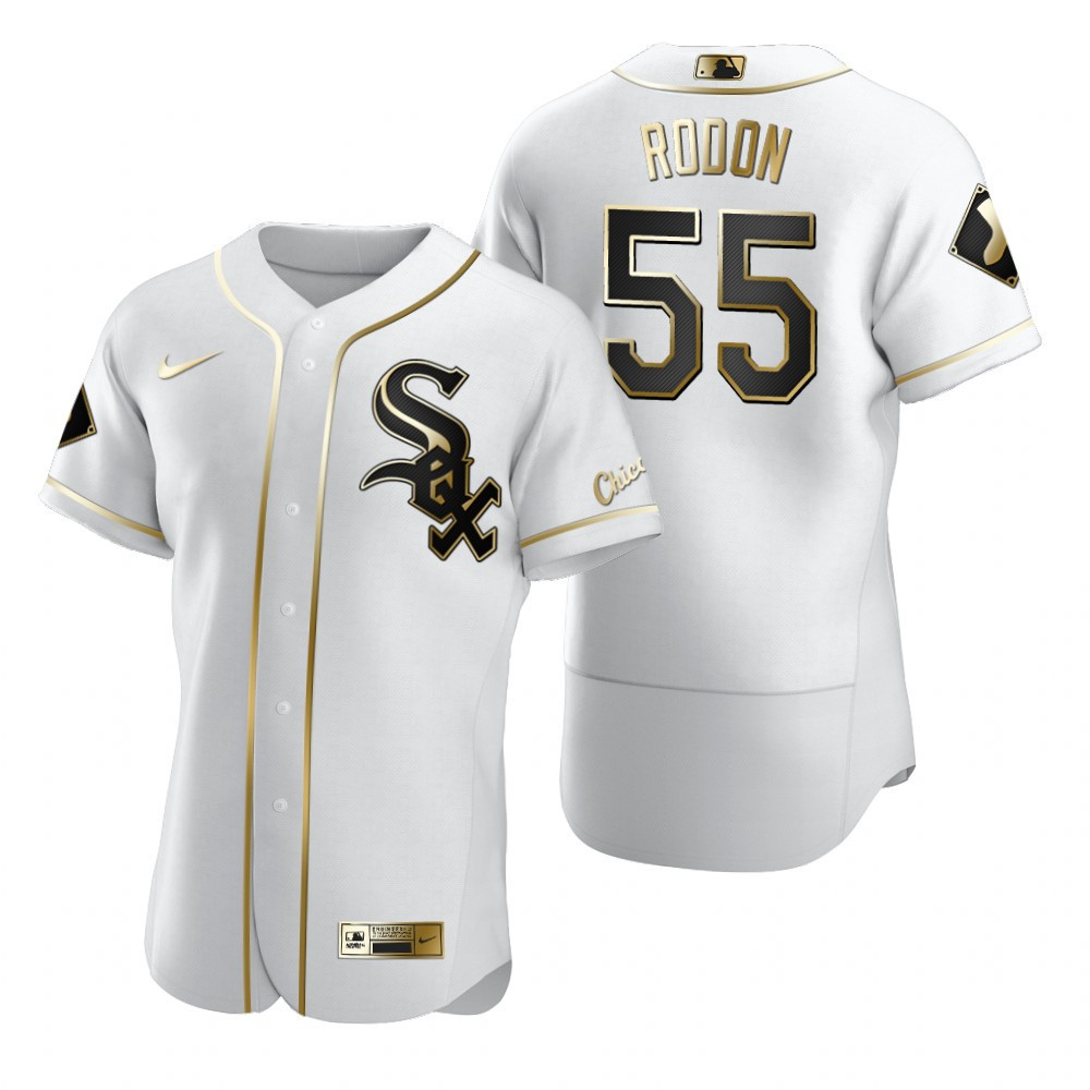 Chicago White Sox #55 Carlos Rodon Mlb Golden Brandedition White Jersey Gift For White Sox Fans