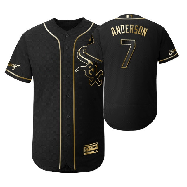 Chicago White Sox #7 Tim Anderson Mlb 2019 Golden Brandedition Black Jersey Gift For White Sox Fans