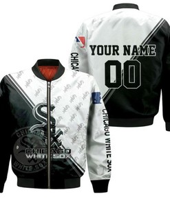 Chicago White Sox Black And White For Fan 3D Personalized Bomber Jacket Model 1168
