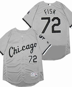 Chicago White Sox Carlton Fisk #72 2020 Mlb Silver Jersey