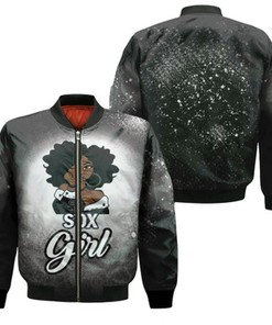 Chicago White Sox Girl African Girl MLB Team Allover Design Gift For Chicago White Sox Fans Bomber Jacket 900010013412