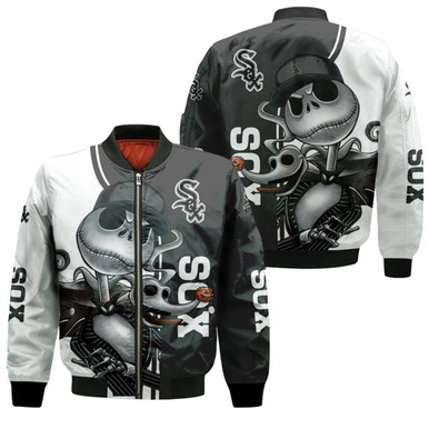 Chicago White Sox Jack Skellington And Zero Bomber Jacket Model 1172