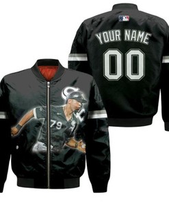 Chicago White Sox Jose Abreu 79 MLB 2020 Great Player Black 3D Personalized Gift With Custom Number Name For White Sox Fans Bomber Jacket