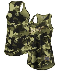 Chicago White Sox New Era Womens 2022 Mlb Armed Forces Day Camo Racerback Tank Top - Green
