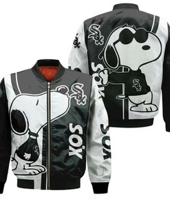 Chicago White Sox Snoopy Lover 3D Printed Bomber Jacket Model 1178