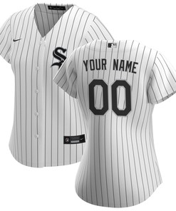 Chicago White Sox Womens Home Replica Custom Jersey - White Custom Jerseys Mlb