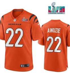 Chidobe Awuzie 22 Cincinnati Bengals Super Bowl LVII Men Game Jersey- Orange