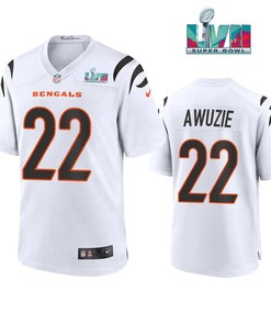 Chidobe Awuzie 22 Cincinnati Bengals Super Bowl LVII Men Game Jersey- White