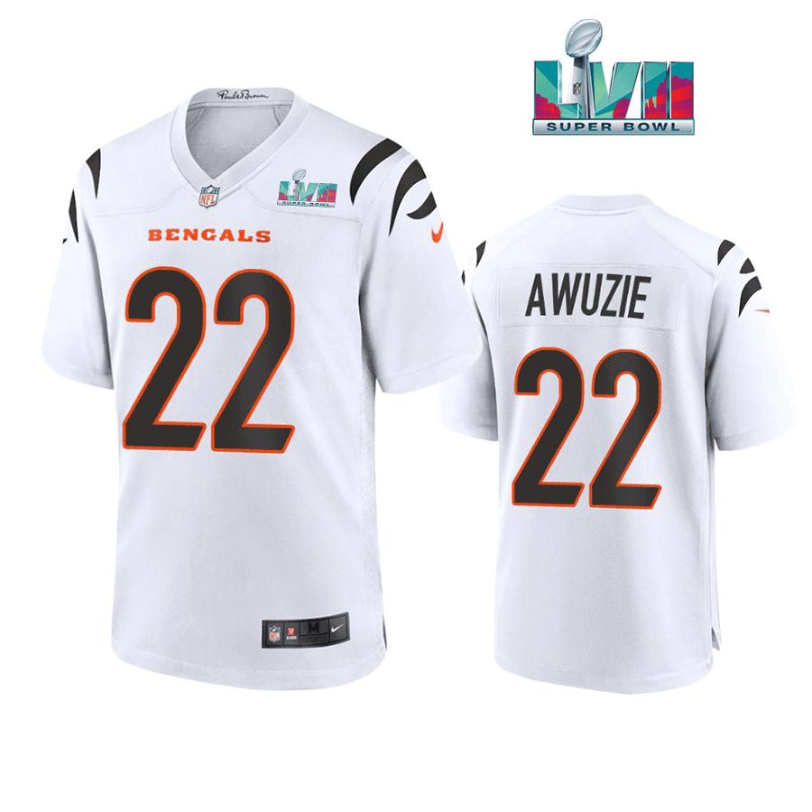 Chidobe Awuzie 22 Cincinnati Bengals Super Bowl LVII Men Game Jersey- White