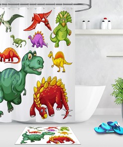 Child Dinosaur Toy Shower Curtain Bathroom Decor