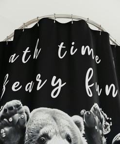 Children's Bear-Themed Shower Curtain for Animal Bathroom Decor