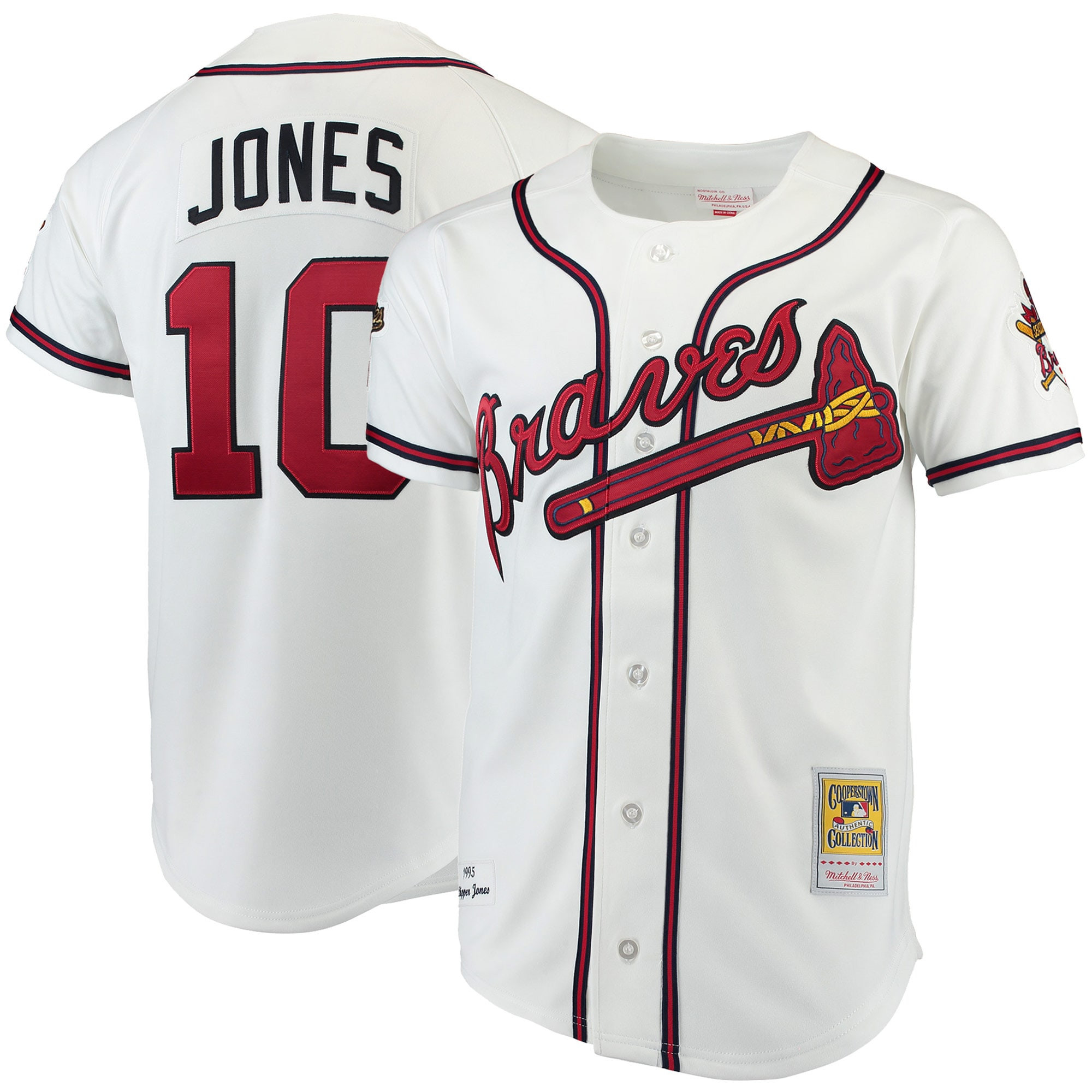 Chipper Jones Atlanta Braves Mitchell & Ness Authentic Jersey - White Mlb Ver 1