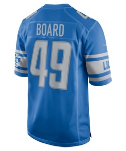 Chris Board Detroit Lions Player Game Jersey - Blue