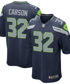 Chris Carson Seattle Seahawks Game Player Jersey - Navy Nfl