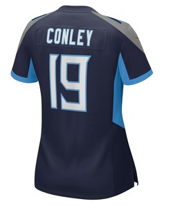 Chris Conley 19 Tennessee Titans Women's Home Game Player Jersey - Navy