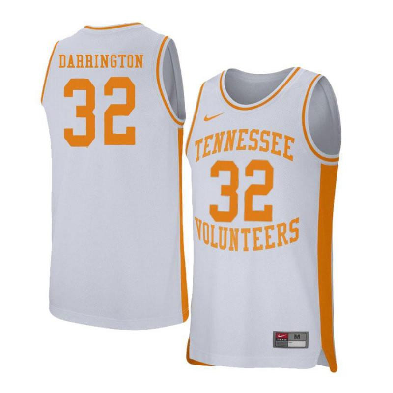 Chris Darrington 32 Tennessee Volunteers Retro Elite Basketball Men Jersey - White