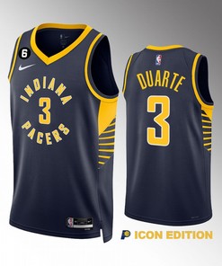 Chris Duarte 3 Indiana Pacers Navy Icon Edition 2022-23 Jersey Swingman