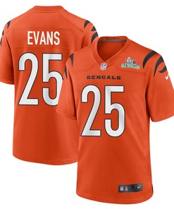 Chris Evans 25 Cincinnati Bengals Super Bowl LVII Champions Men Alternate Game Jersey - Orange
