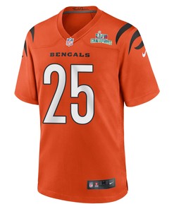 Chris Evans 25 Cincinnati Bengals Super Bowl LVII Champions Men Alternate Game Jersey - Orange