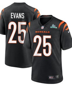 Chris Evans 25 Cincinnati Bengals Super Bowl LVII Champions Men Game Jersey - Black