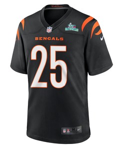 Chris Evans 25 Cincinnati Bengals Super Bowl LVII Champions Men Game Jersey - Black