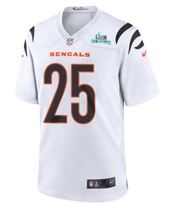 Chris Evans 25 Cincinnati Bengals Super Bowl LVII Champions Men Game Jersey - White