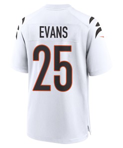 Chris Evans 25 Cincinnati Bengals Super Bowl LVII Champions Men Game Jersey - White