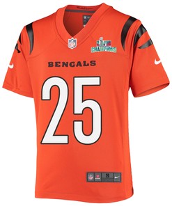 Chris Evans 25 Cincinnati Bengals Super Bowl LVII Champions Youth Alternate Game Jersey - Black