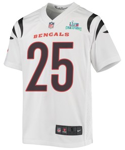 Chris Evans 25 Cincinnati Bengals Super Bowl LVII Champions Youth Game Jersey - White