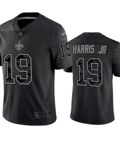 Chris Harris Jr 19 New Orleans Saints Black Reflective Limited Jersey - Men