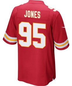 Chris Jones 95 Kansas City Chiefs Super Bowl LVII Champions 3 Stars Men Game Jersey - Red