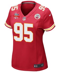 Chris Jones 95 Kansas City Chiefs Super Bowl LVII Champions 3 Stars Women Game Jersey - Red